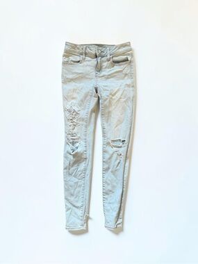American Eagle Super Stretch X Jeans Womens 00 Regular Light Wash Skinny Denim